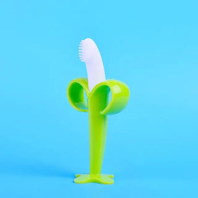 Banana Silicone Baby Teether & Training Toothbrush – BPA-Free
