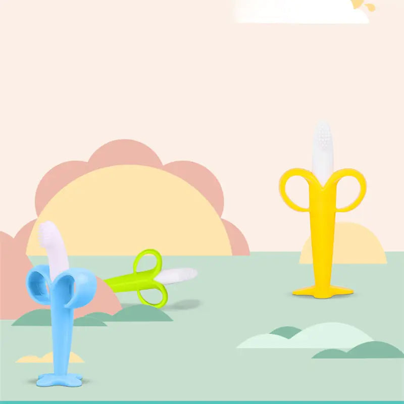 Banana Silicone Baby Teether & Training Toothbrush – BPA-Free