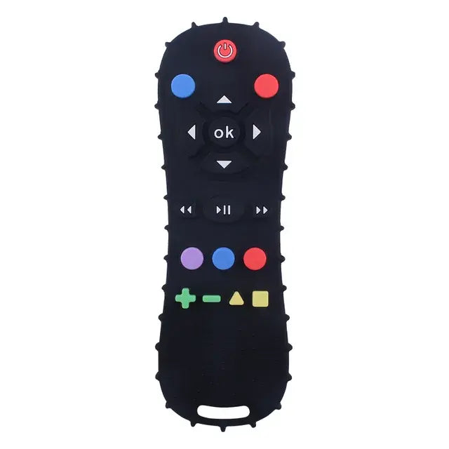 Safe TV Remote Silicone Teether – Fun Relief for Baby Gums