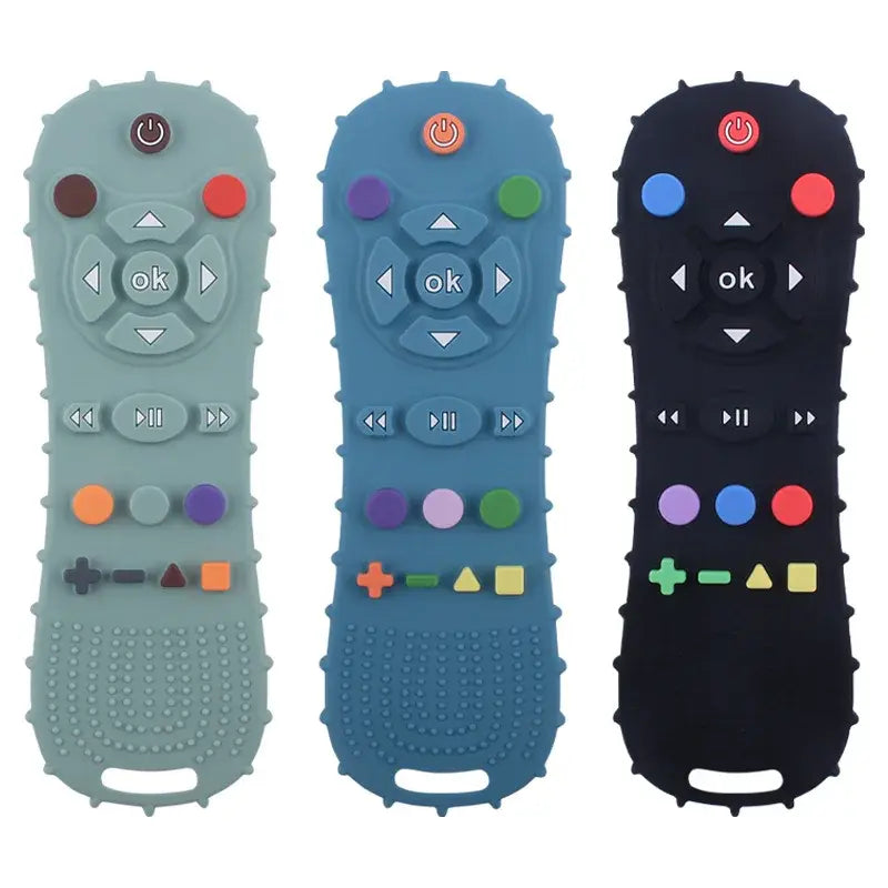 Safe TV Remote Silicone Teether – Fun Relief for Baby Gums