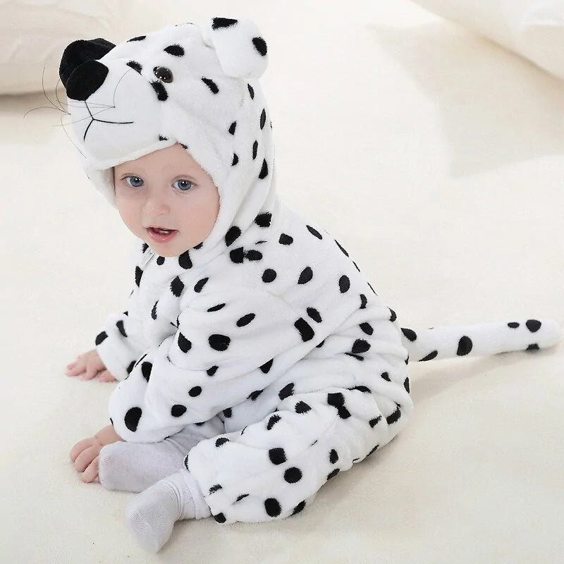 Cartoon Flannel Baby Rompers – Cozy & Adorable for Little Ones!
