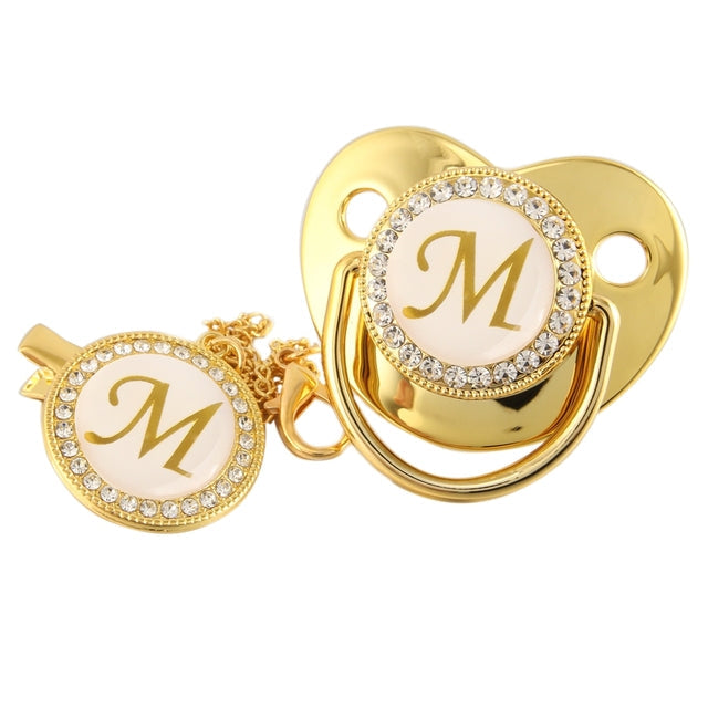 Name Initial Letter Baby Pacifier - YeahMommy