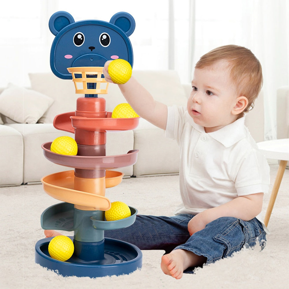 Baby Toys Rolling Ball Pile Tower - YeahMommy
