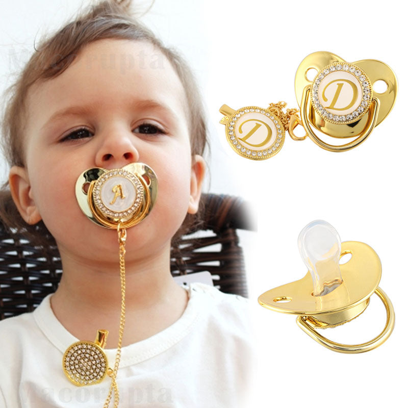 Name Initial Letter Baby Pacifier - YeahMommy