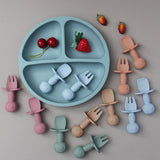 Baby Silicone Fork and Spoon Set - YeahMommy